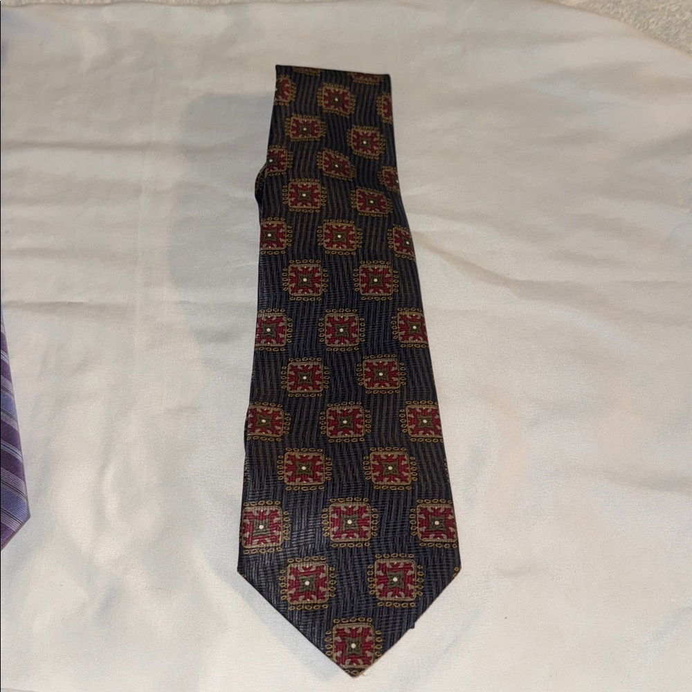 Vintage Sturbridge Silk Poly Tie Made in the U.S.A. Watercolor Pattern